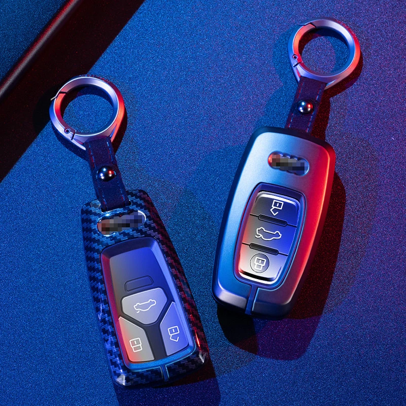 

Zinc Alloy Key Case Remote Cover for Audi A3 A1 A5 A4 A6 8P B8 Q5 Coupe Q4 Q7 TT Keyring Keychain Holder Fob Car Accessories