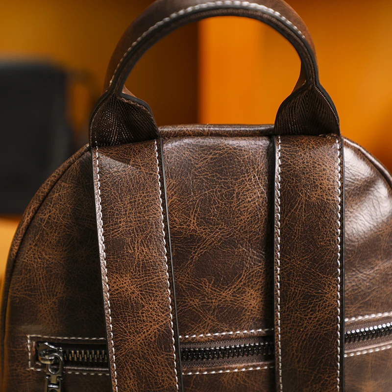 

Leisure Backpack Women 2021 New Korean Wild Soft Leather Anti-theft Bags Fashion Coffee Large Capacity Shoulder Travel Bag Woman