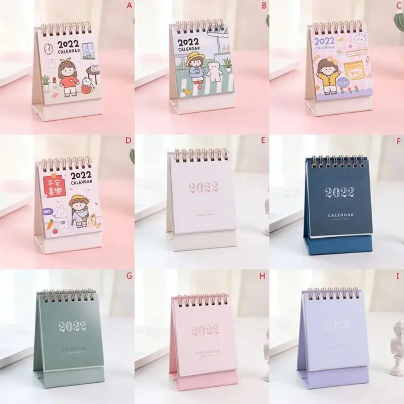 2022 простой Настольный бумажный мини-календарь Morandi с маленькими украшениями