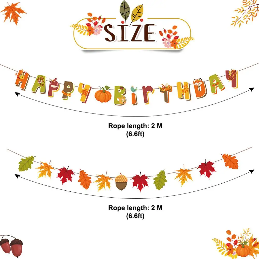 Вечерние украшения в джунглях с днем рождения баннер торт Топпер Тыква кленовый