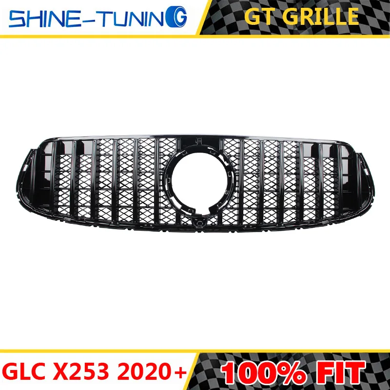 Подходит для GlC Class W253 GTR GT R X253 GLC200 GLC250 GLC300 GLC450 GLC63 решетка без центрального логотипа+ GLC Coupe - Цвет: Black