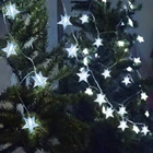 СВЕТОДИОДНАЯ Гирлянда со звездами, 220 В переменного тока, 6 м, 40 светодиодов, Рождественская елка, гирлянда, освещение для свадьбы, вечеринки, спальни, праздничное украшение