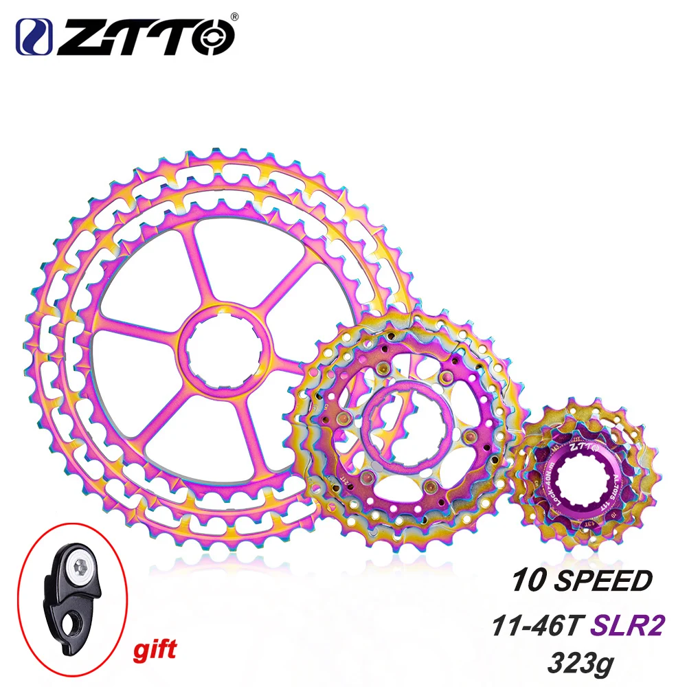 10S46T SLR2 Colorful Ztto MTB 10 Скорость 11-46T SLR2 Сверхлегкий кассета Радуга k7 HG Совместимость горный Bike10v свободного хода для X0 X9 X7 M610 M781 M786 - Цвет: 10S46T SLR2 Colorful