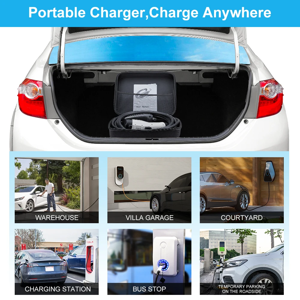 J1772 EVSE 6 м кабель входной EV разъем Уровень 2 зарядное устройство 16 А тип 1 Schuko для
