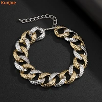 kunjoe fashion punk choker necklace exaggerated hip hop big chunky gold color chain necklace for women party jewelry cute gifts