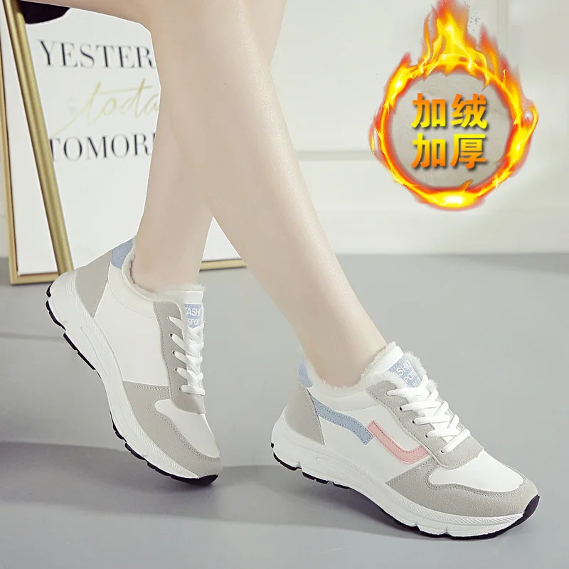 Новинка сезон осень-зима хлопковые ботинки женские кроссовки Вулканизированная