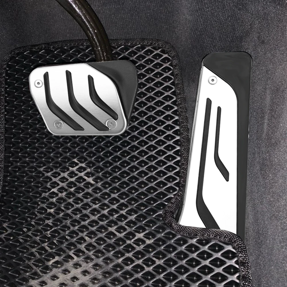

Car Brake Accelerator Fuel AT Accelerator Gas Brake LHD Stainless Steel Footrest Pedal Cover Car Pedals Kit Foot Rest Pedal