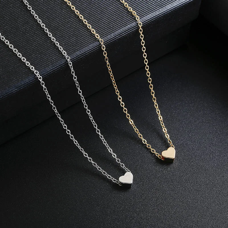 

Tiny Heart Necklace for Women SHORT Chain Heart Pendant Necklace Gift Ethnic Bohemian Choker Necklace wholesale
