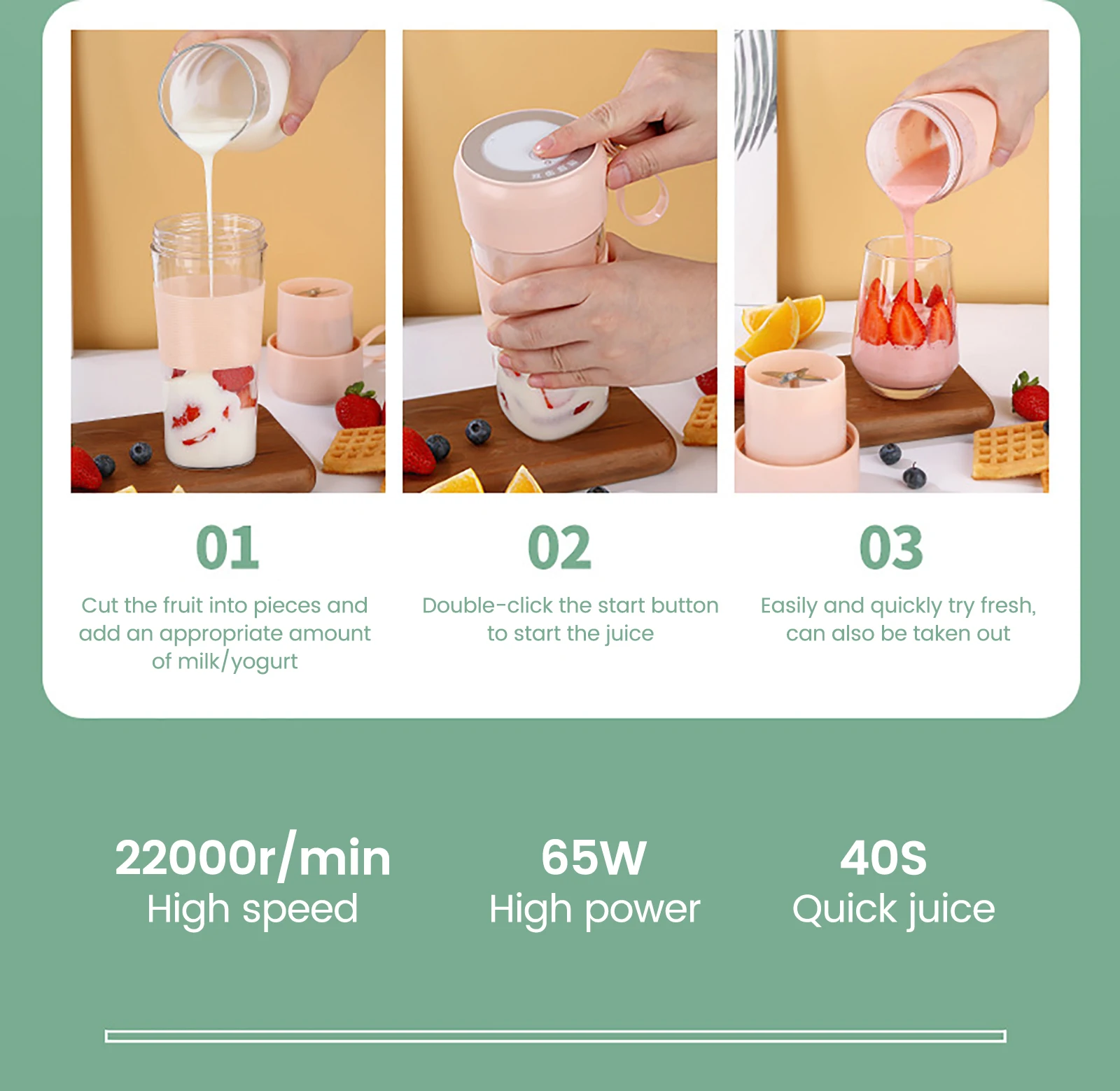 

Mini Portable Cordless Juicer Usb Rechargeable Juicer Cup Small Juice Cup Smoothie Maker Fruit Juicer Mixer For Travel