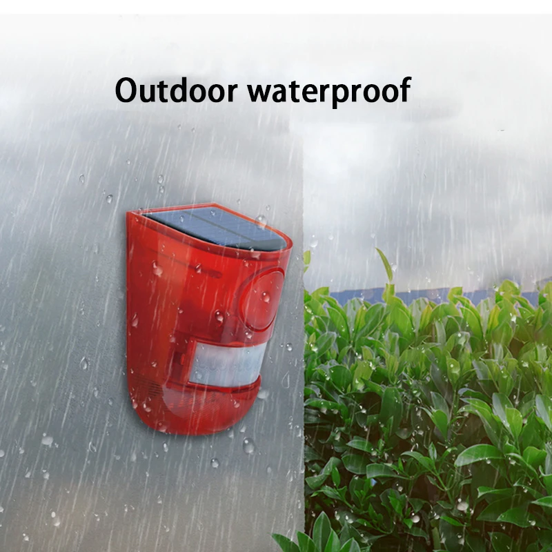 Solar Alarm Lamp 110db Warning Sound 6led Waterproof Motion Sensor Caution Red Light For Warehouse Secret Place Wall Outdoor | Лампы и