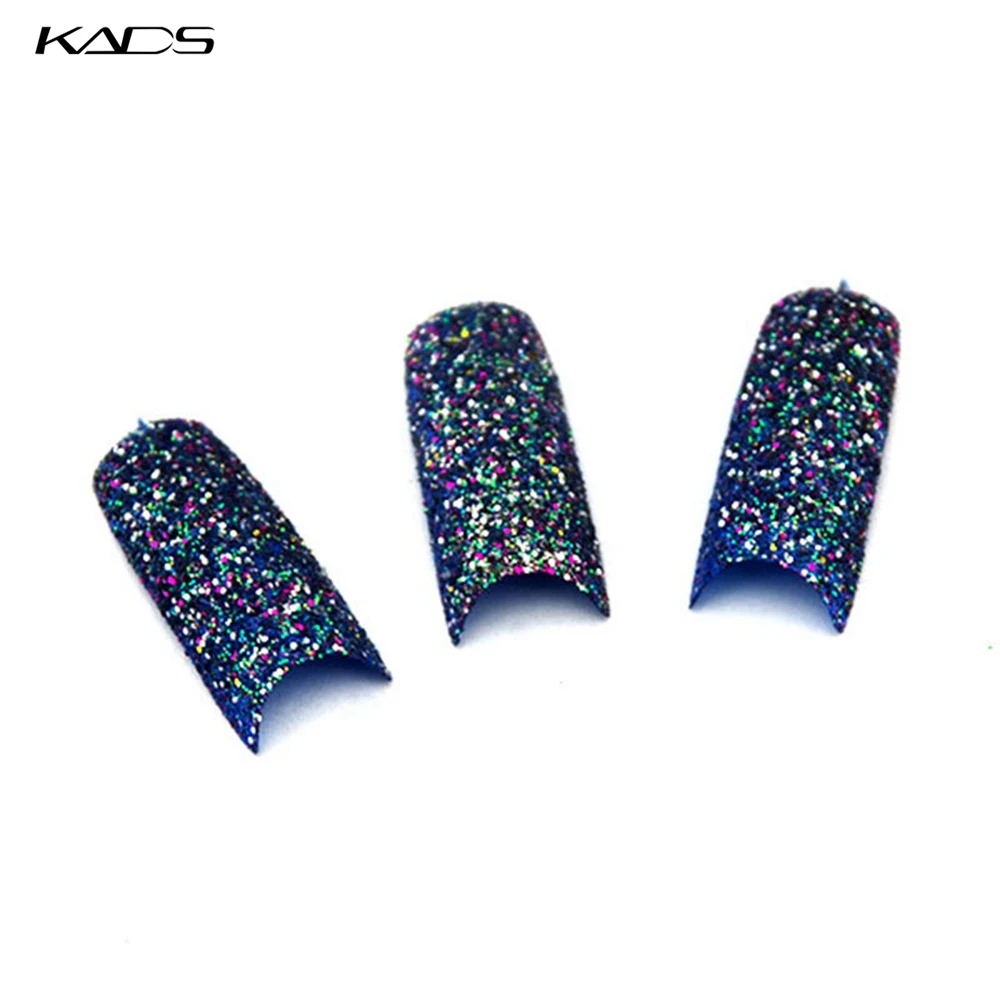 70 pcs/lot блесточки гвоздь кончик синий цвет разработанный акрил накладные ногти