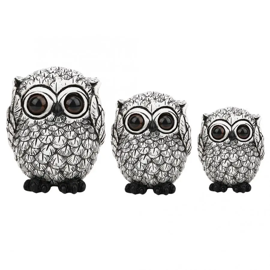 Figurine Ornament Synthetic Exquisite Cute Owls Animal Figurines Resin Craft Gift Home Office Ornaments Decoration | Дом и сад