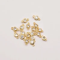 10pcslot 8 3mm4 6mm 18k brass gold plated white zircon pendant jewelry components making for diy jewelry necklace ja0112