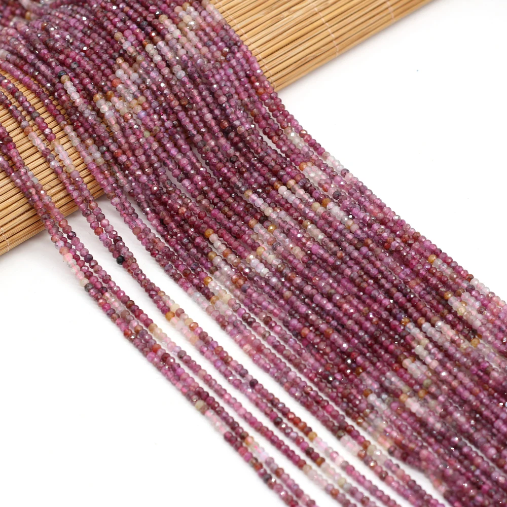 

Новинка граненые маленькие бусины натуральный кристалл рубиновый камень бусины для женщин Изготовление ювелирных изделий браслет ожерель...