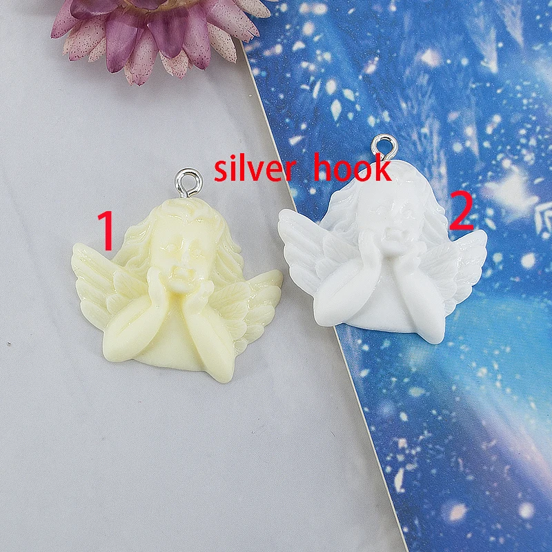 

8pcs/lot Cute Cupid Angel DIY Resin Cabochon for Earring Necklace Pendant Angel Flatback Children's toys Homemade Girl Gift