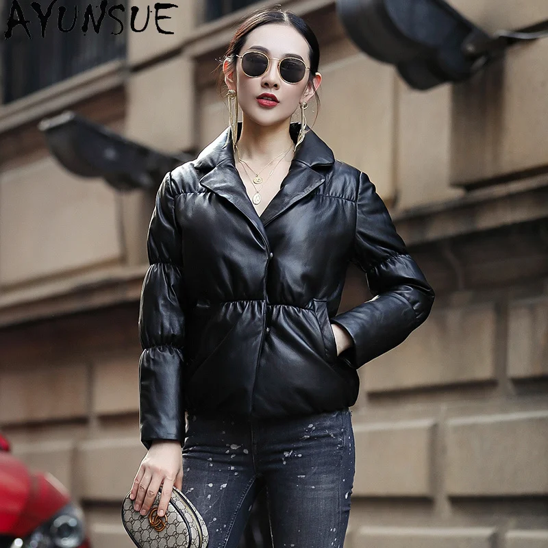

Genuine Leather Jacket Women Short Sheepskin Coat Female Autumn Winter Down Jacket Warm Parka Mujer Chaqueta Qbl-yr01