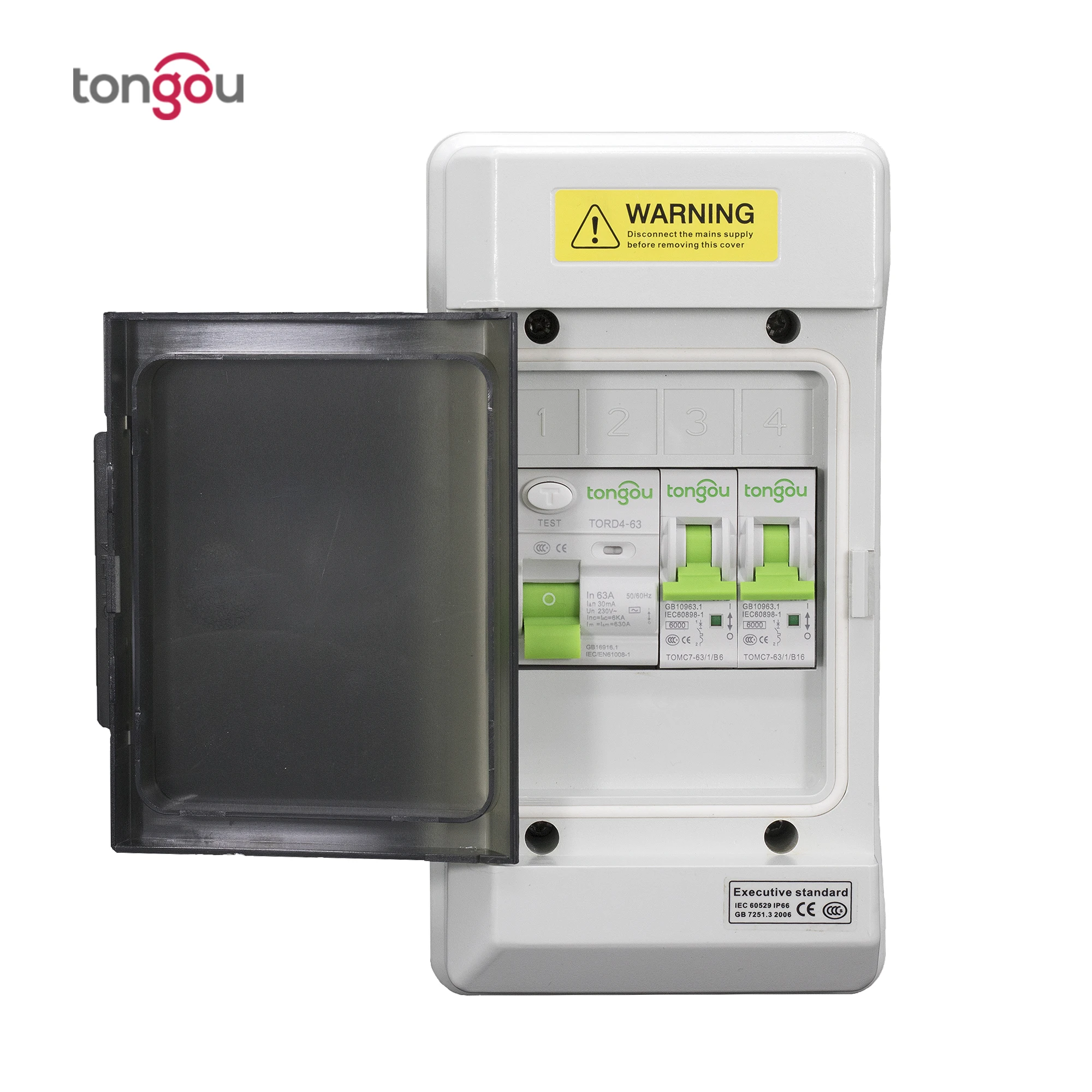 Потребительский блок с 63A/30mA RCD и 1x16amp 6amp MCB IP66 (распределительная коробка