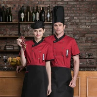 hotel bakery master chef uniform men and women cook coat short sleeve kitchen jacket catering restaurant canteen workwear shirt