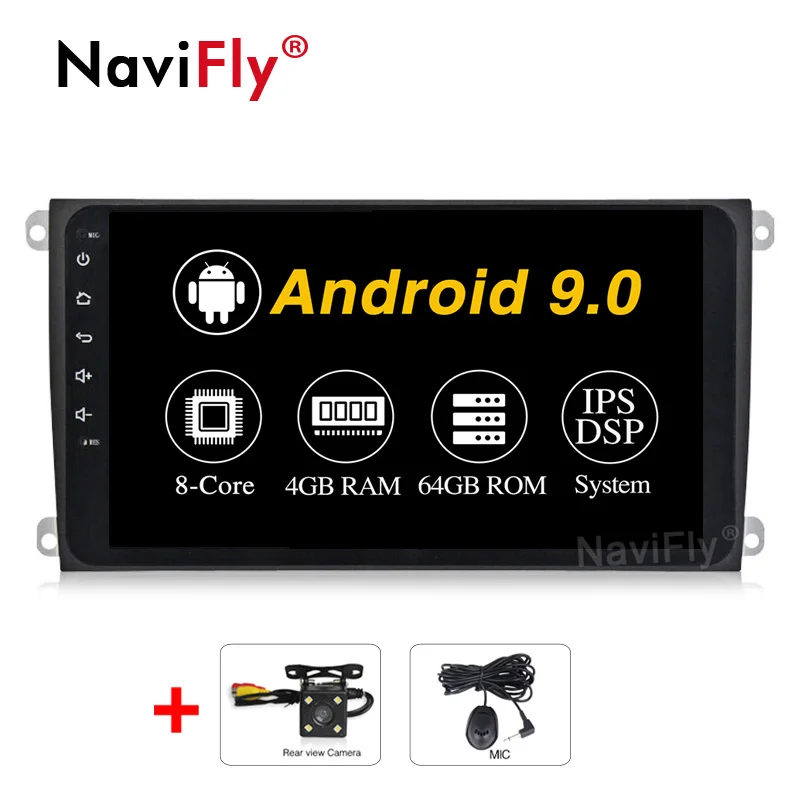 4GB-64GB-Camera DSP ips 1 Din Android 9,0 автомобильный Радио мультимедийный плеер gps навигация для Porsche Cayenne 2003-2010 RDS fm стерео головное устройство - Цвет: 4GB-64GB-Camera