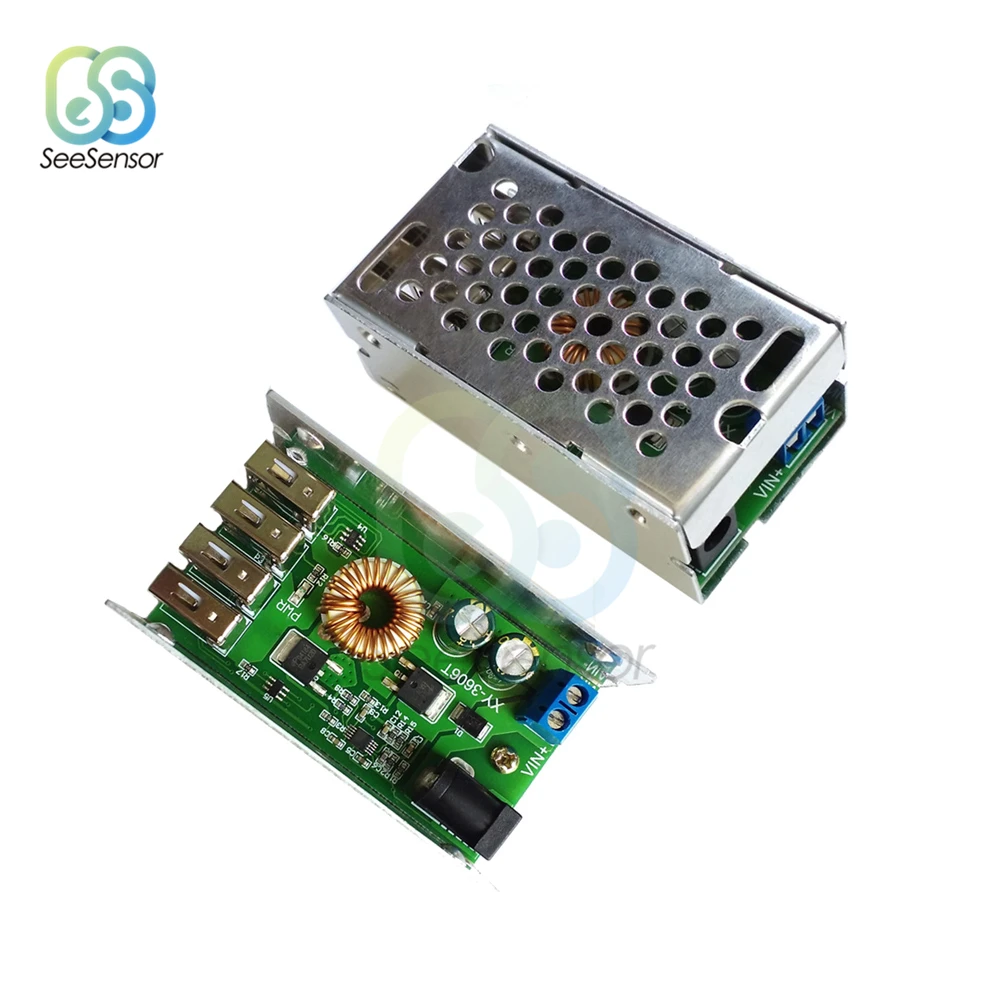 DC 9V 12V 24V 36V To 5V понижающая плата модуль питания 5A 4 USB выход понижающий