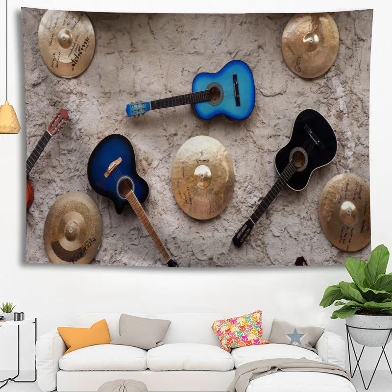 

Hot Sale Custom Guitar Large Wall Tapestry Wall Hanging Bohemian Wall Tapestries Mandala Wall Art Decor