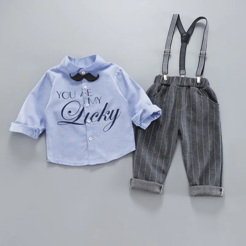 Весенне-осенние детские комплекты одежды из хлопка для маленьких мальчиков и