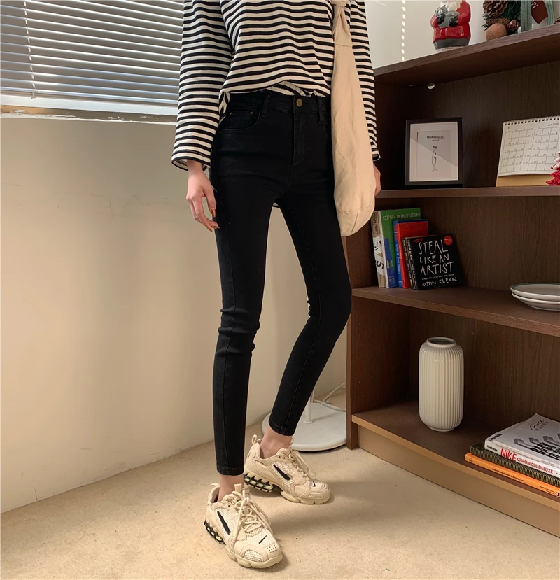 

YTX180 New high-waisted, slim-fitting, stretch-leg pants, and ankle-length jeans