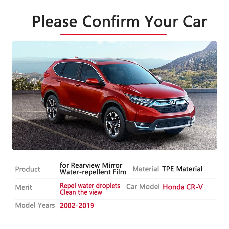 Полноэкранная противотуманная пленка для зеркала заднего вида Honda CRV 2002 ~ 2019