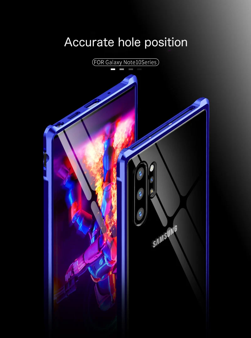 Note10plus, Высококачественная ультратонкая металлическая рамка, закаленное стекло, зеркальная оболочка для samsung galaxy note 10 plus, чехол, крышка, note10+ note10