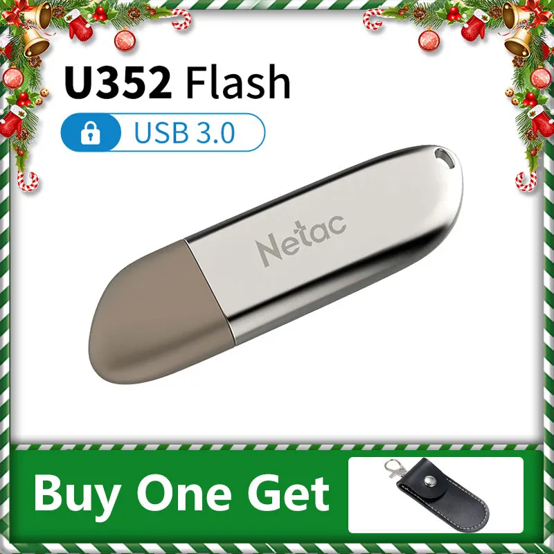 Netac U352 металлический USB 3,0 флэш-диск 16 ГБ 32 ГБ 64 Гб 128 ГБ USB3.0 флеш-накопитель цинковый сплав 32 64 128 ГБ флеш-накопитель зашифрованная ручка