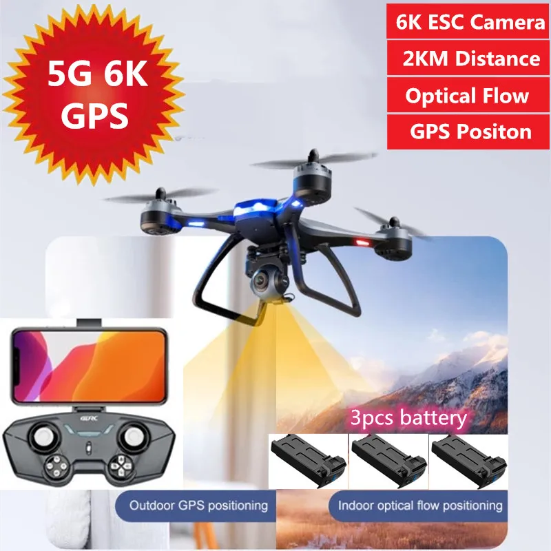 

Professional 5G 6K GPS Wifi FPV Drone With 6K ESC PTZ Camera Optical Flow GPS Postion 3PCS Battery Gifts VS SG906 Pro GD91 Pro