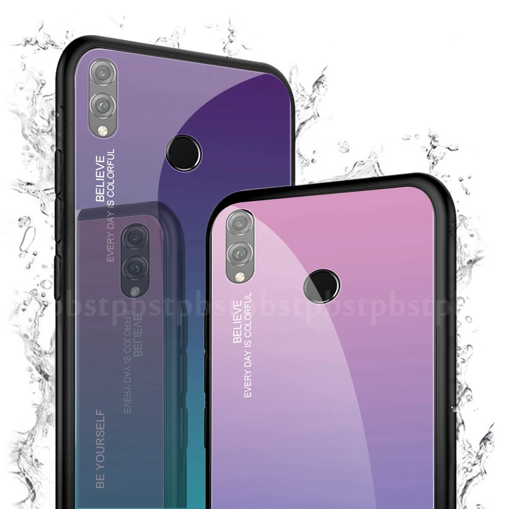Градиент чехлы с закаленным стеклом для huawei Honor 10 9 Lite 20 20 Pro вид 20 V20 8X Max 10i 20i Nova 5i 5 Pro 4 Magic 2 чехол для телефона