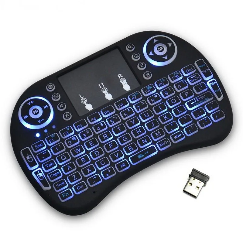 

New Backlight i8 English Russian 2.4GHz mini Wireless Keyboard Air Mouse Control Touchpad Backlit Keyboard for Android TV BOX