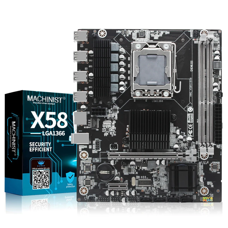 Online X58 Desktop Motherboard LGA1366 Set Kit Mit Intel Xeon X5675 Prozessor Und 16G(2*8G) ECC DDR3 RAM Speicher M-ATX X58V1608