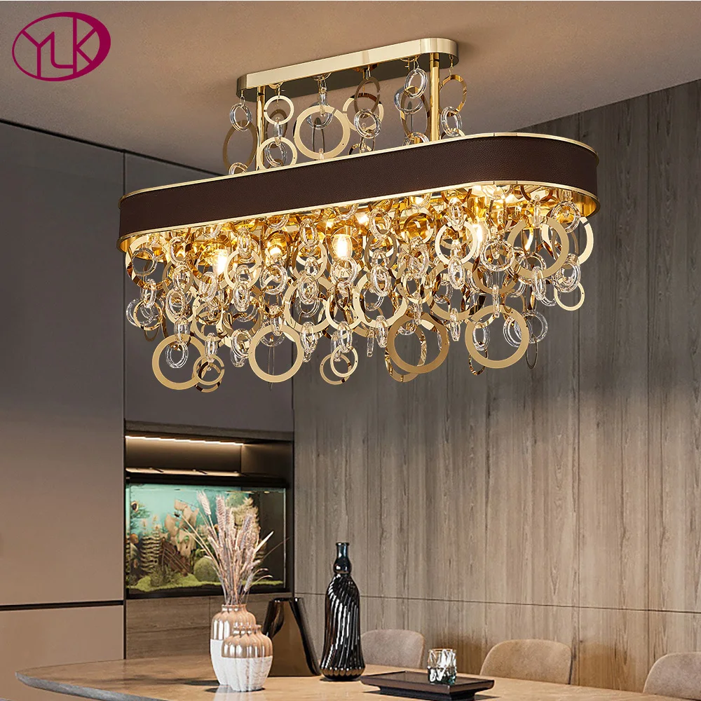 

Rectangle crystal chandelier for dining room oval chandeliers lighting fixtures rectangle kitchen island cristal lustre lamps