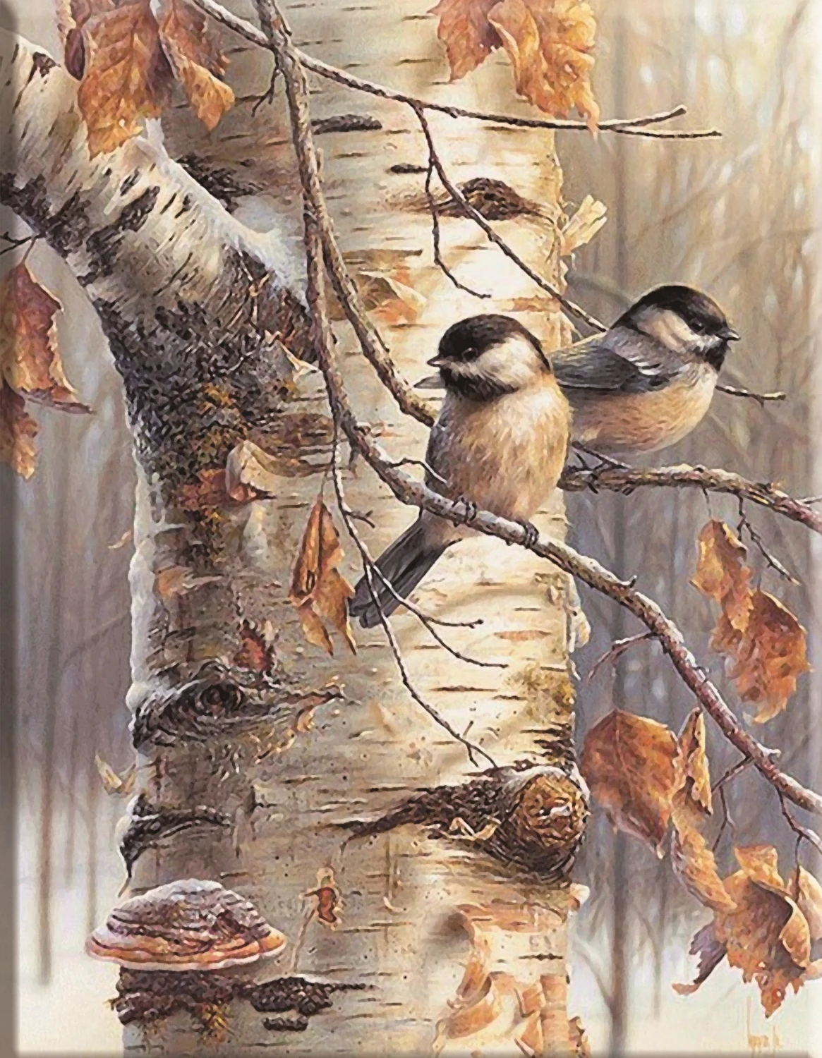 CT-048 HUACAN Cross Stitch Needlework Sets For Full Embroidery Kits Tree And Bird Animals White Canvas 14CT DIY Home Decor 40x50cm - Цвет: CT-048