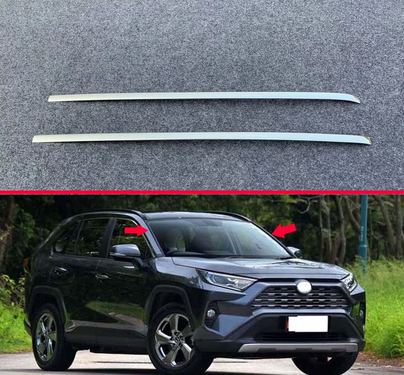 

Декоративные аксессуары для TOYOTA Rav4 (xa50) 2019-2024, нержавеющая сталь, переднее ветровое стекло, яркая отделка