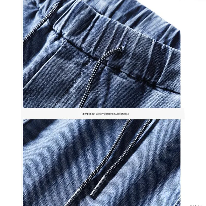 

2021 Plus Size S-4XL Summer Harem Jeans Men Stretched Denim Pants Streetwear Black Joggers Men Casual Baggy Jeans Trousers