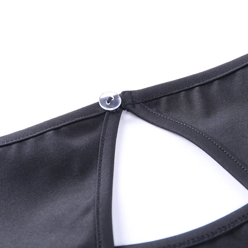 Футболка женская эластичная однотонная с открытой спиной пикантный базовый топ