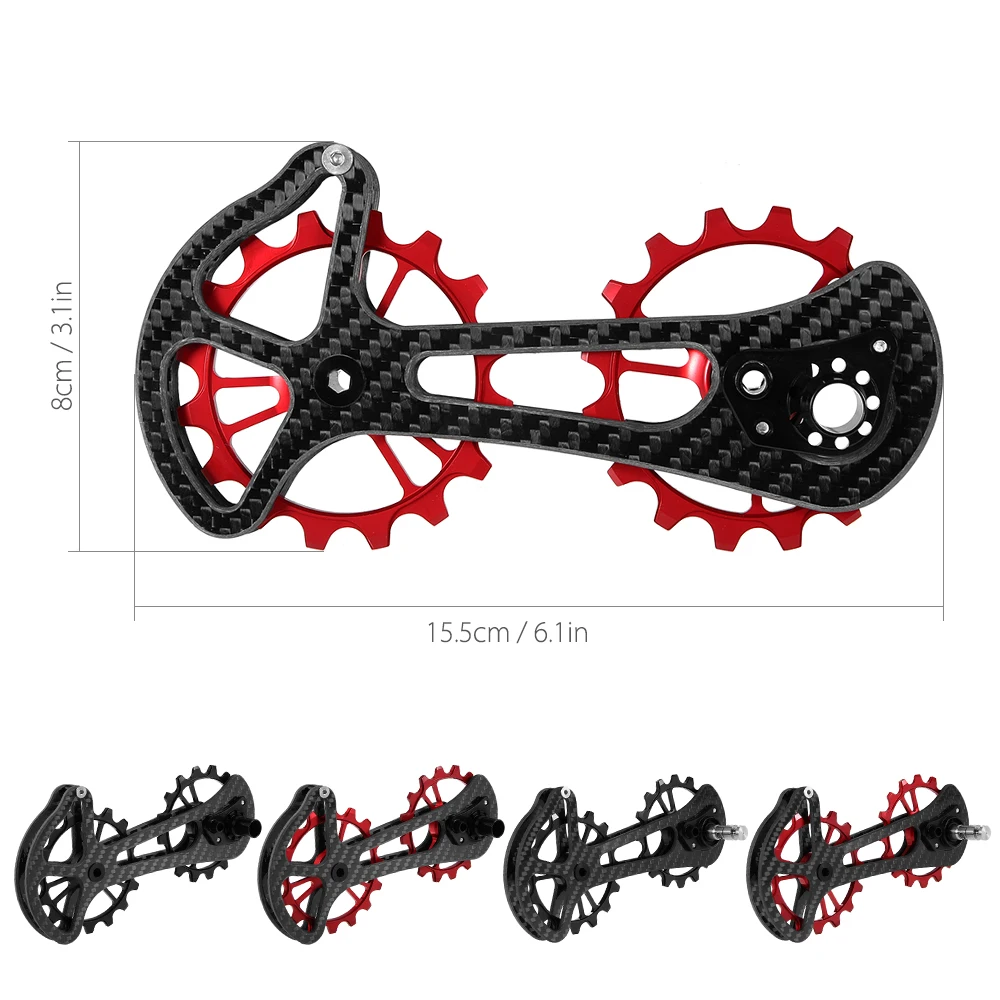 

16T Bicycle Part Ceramic Bearing Jockey Pulley Wheel Set Carbon Fiber Rear Derailleurs Guide for Shimano 5800/5700/4600/4700/105