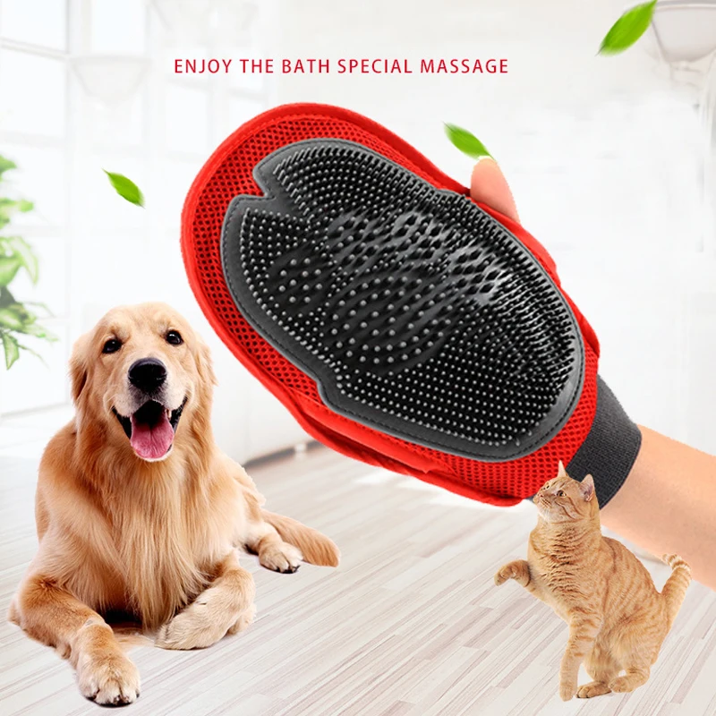

Drop Shipping Magic Stick Design Pet Dog Cat Grooming Bath Glove Comb Random Adjustment Elasticity Palm Shaped Massage Mitt Bath