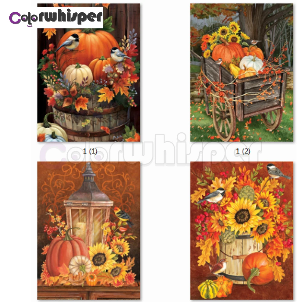 

Алмазная живопись 5D, квадратная/круглая вышивка, тыква, птица, алмазная вышивка, вышивка крестиком, картина, настенное искусство TH356