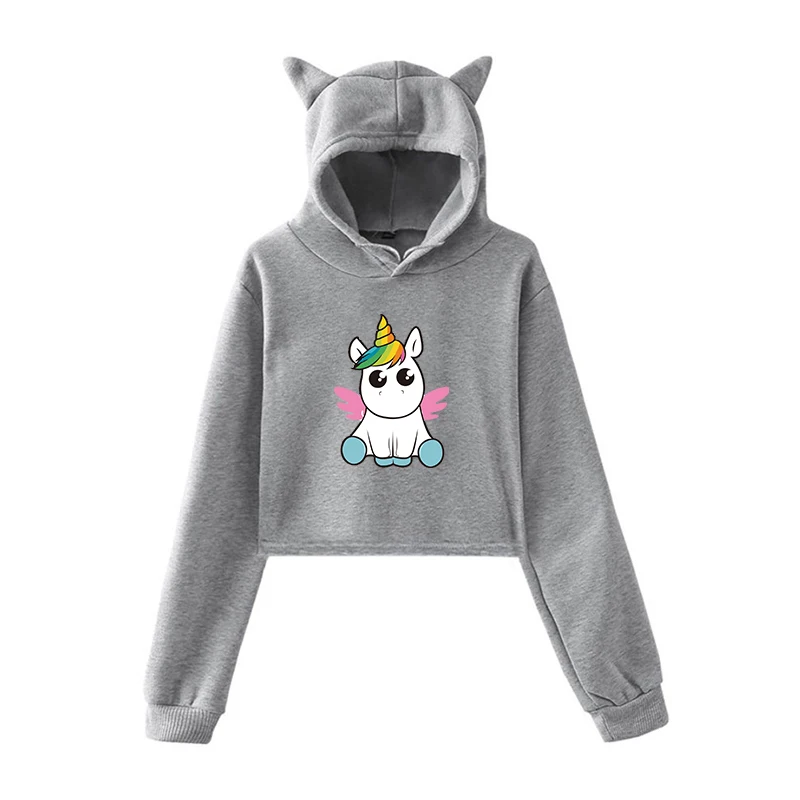 Толстовка в стиле Харадзюку; забавные толстовки с единорогом; Bluza damsk; Женский пуловер; Одежда для девочек-подростков; Осенняя теплая уличная одежда