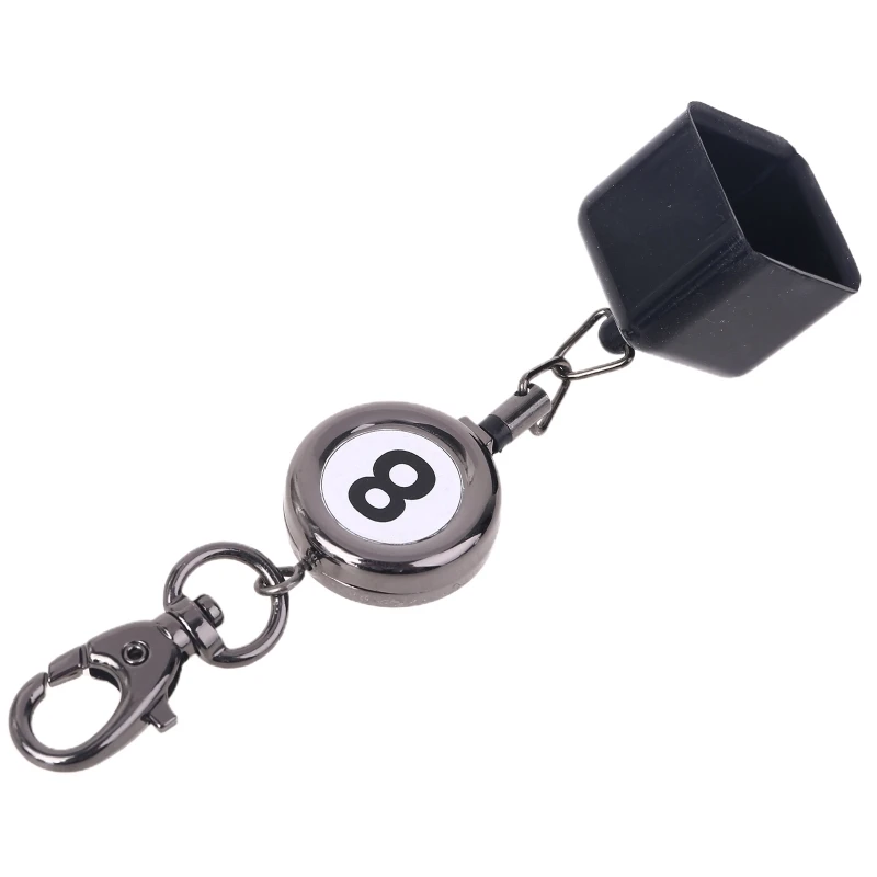 

Portable Retractable Billiards Snooker Pool Cue Chalk Holder Drawing Keys Chain Keyrings with Number 8 Practical Tool