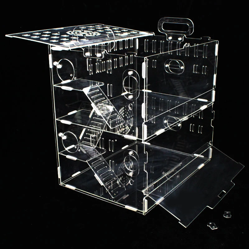 

Acrylic Hamster Cage Transparent Single/Double/ Three Layer Villa Guinea Pig Golden Silk Bear Empty Cage Supplies Small Pet Nest