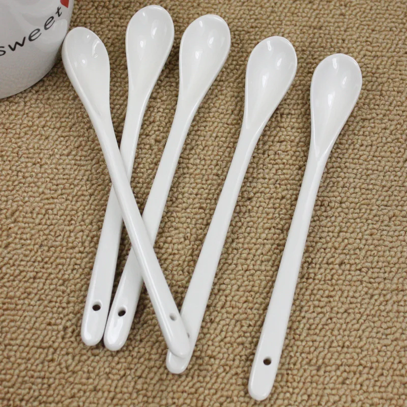 10 шт. 16 5 см фарфоровые ложки мини кухонные керамические чайные кофейные сахарные