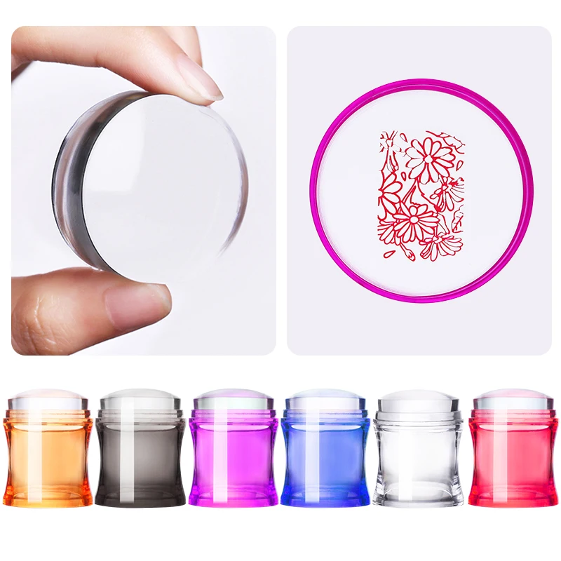 1 шт. цветная ручка прозрачный штамп для ногтей Желейная силиконовая головка с