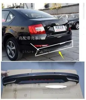 Высокое качество Черный PP задний бампер диффузор авто с хромовой линией для skoda