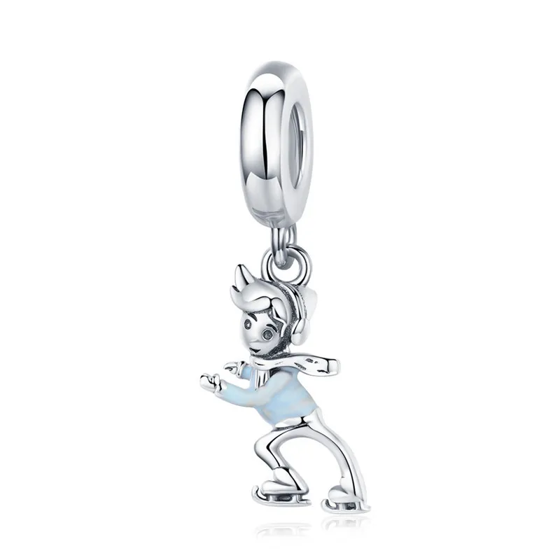 aasd1352-1 Подходит для браслета Pandora Серебро 925 CZ Колокольчик для елки украшения-Снеговички S925 Подарочный дом цветок бисер для изготовления ювелирных изделий - Окраска металла: aasd1352-1