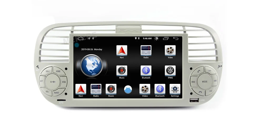MEKEDE 1024x600 ips 7 дюймов 2G ram Android 9,0 автомобильный dvd-плеер gps для FIAT 500 аудио система автомобиля аудио gps DVD для FIAT 500 DSP